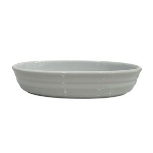 Oval white/light gray ceramic soap dishe